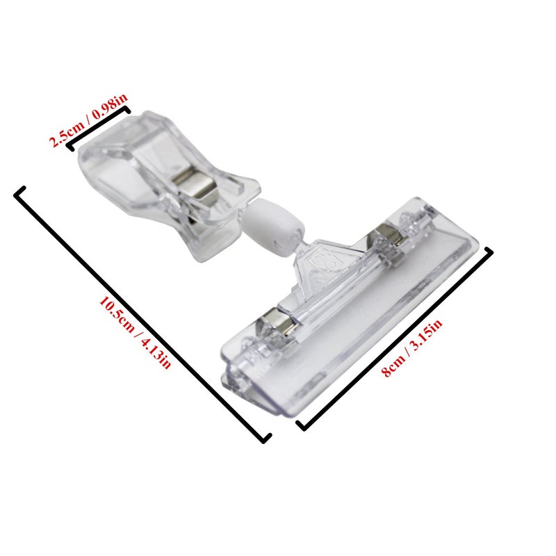 LJY 20-Pack Clear Plastic Rotatable POP Clip-on Style Merchandise Sign Display Clip Tag Holders - Image 4